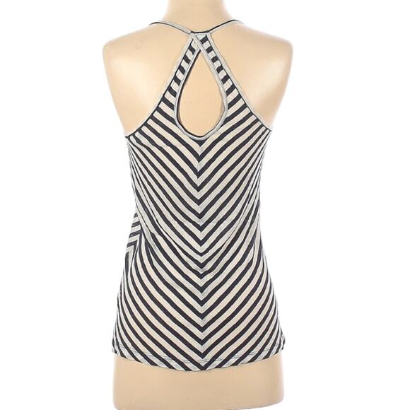 Club Monaco Boho Knit Tank Top size XS Blue & White Chevron Stripes - Picture 3 of 6
